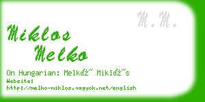 miklos melko business card